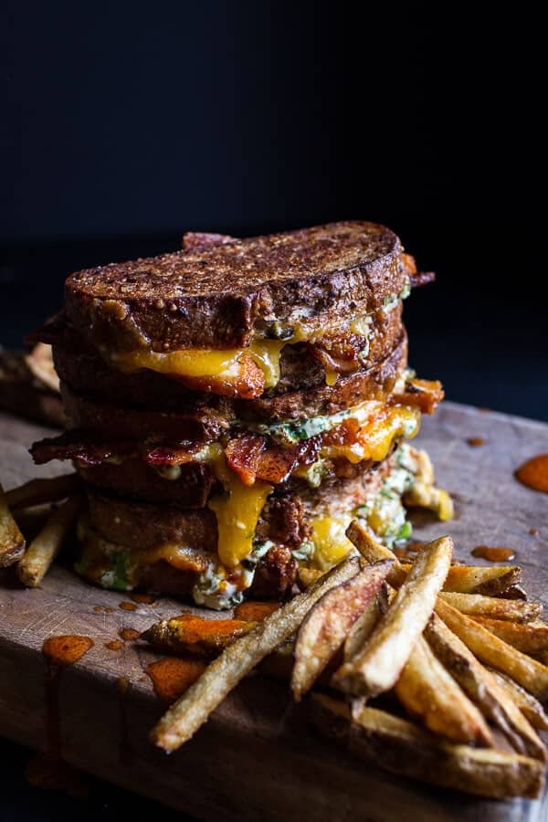 Big Popper Hot Buffalo Chicken and Bacon Grilled Cheese | halfbakedharvest.com @hbharvest