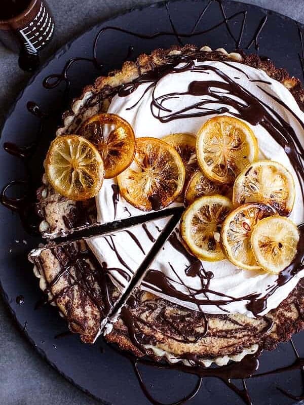 Chocolate Fudge Swirled Lemon Ricotta Tart | halfbakedharvest.com