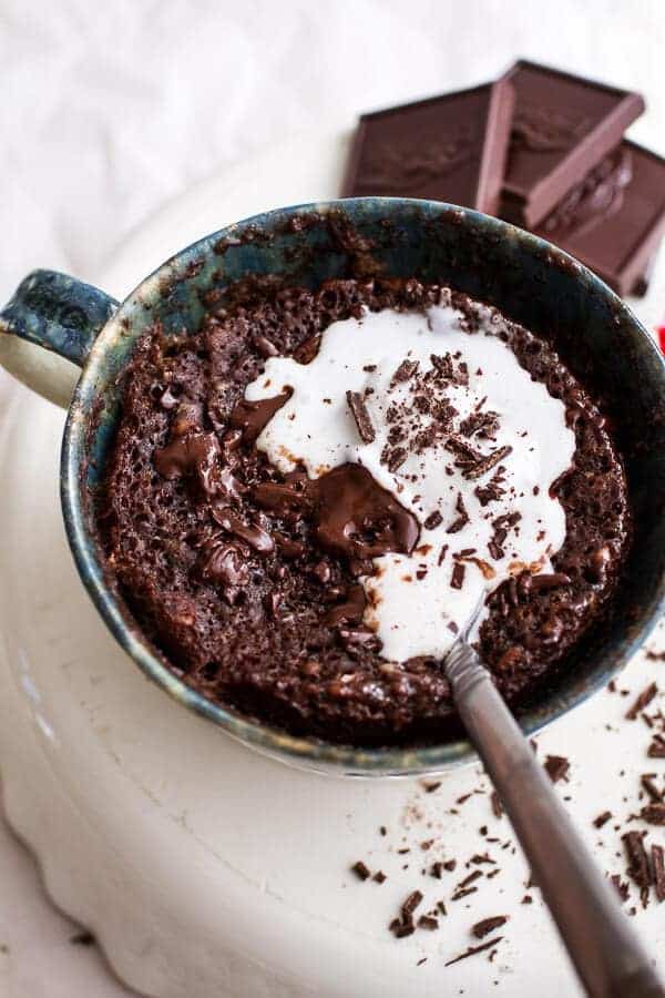 Single Lady 5-Minute Gooey Molten Chocolate Mug Cake | halfbakedharvest.com @hbharvest