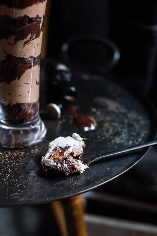 Double Chocolate Brownie Irish Car Bomb Cheesecakes | halfbakedharvest.com @hbharvest