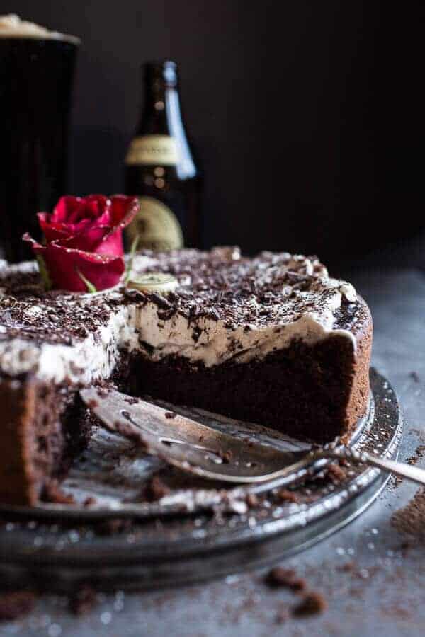 Drunken, Sunken Irish Coffee Chocolate Cake with Salted Bailey’s Cream | halfbakedharvest.com @hbharvest