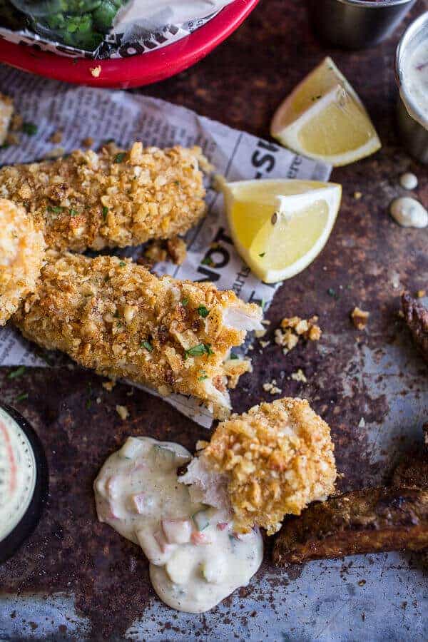 Potato Chip Crusted Fish and Chips…with all the Fixings| halfbakedharvest.com @hbharvest