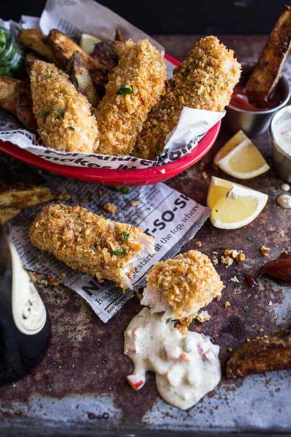 Potato Chip Crusted Fish and Chips…with all the Fixings| halfbakedharvest.com @hbharvest