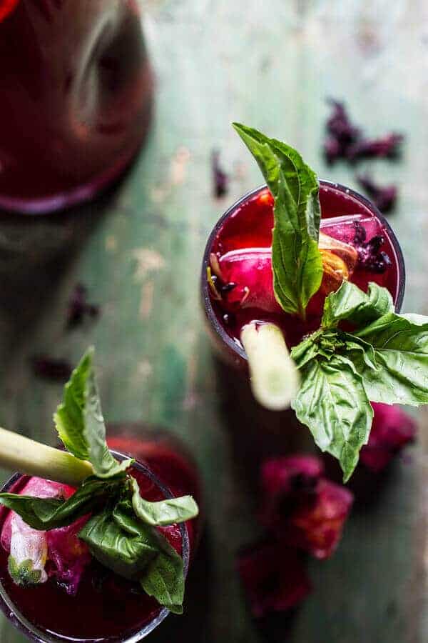 Hibiscus, lemongrass, Basil and Honey Sweet Iced Tea | halfbakedharvest.com @hbharvest
