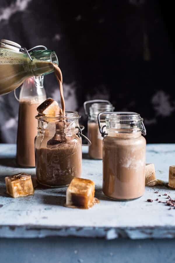 Chocolate Almond Milk with Creamy Malted Coffee Ice Cubes | halfbakedharvest.com @hbharvest
