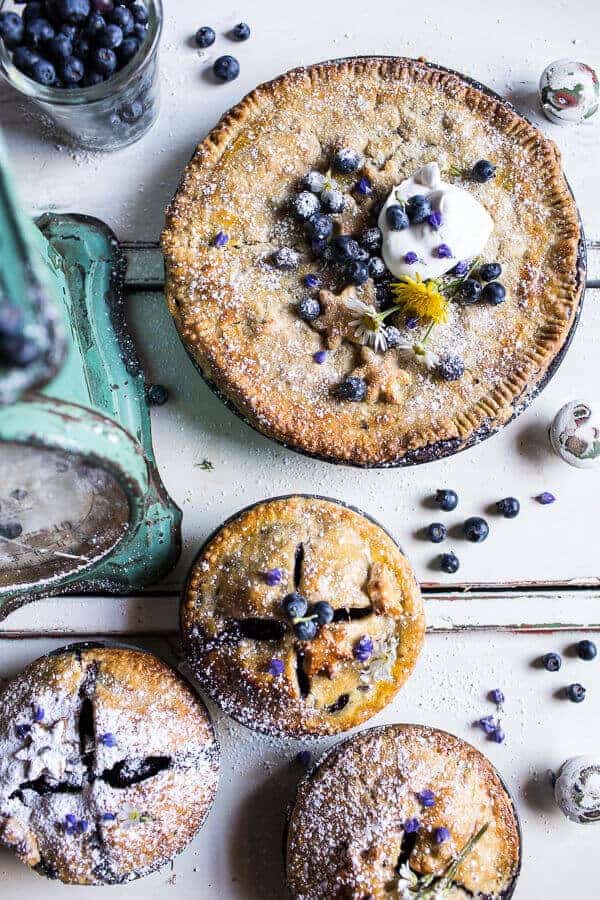 Sweet Blueberry Buttermilk Pies with Chamomile Cream | halfbakedharvest.com @hbharvest