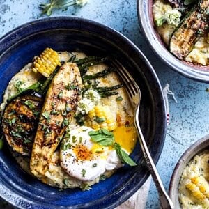 Caramelized Farmers Market Veggies On Herbed Polenta with Brown Harissa Butter | halfbakedharvest.com @hbharvest