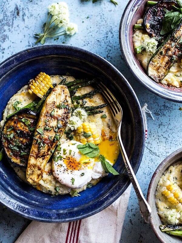 Caramelized Farmers Market Veggies On Herbed Polenta with Brown Harissa Butter | halfbakedharvest.com @hbharvest
