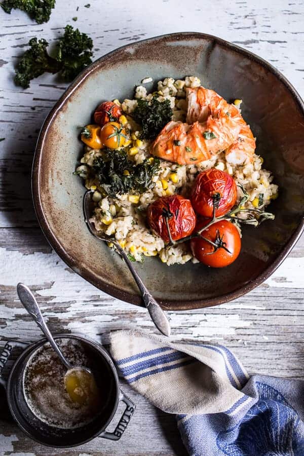 Brown Butter Lobster, Sweet Corn and Fontina Risotto | halfbakedharvest.com @hbharvest