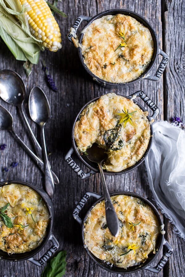 Cheesy Kale and Corn Soufflé | halfbakedharvest.com @hbharvest