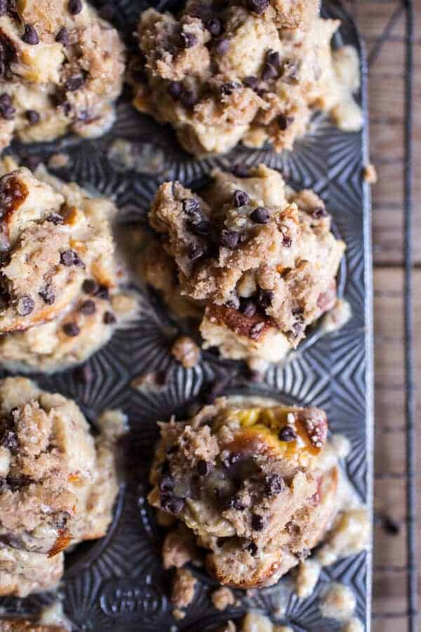 Chocolate Chip Banana Bread French Toast Muffins with Cinnamon Streusel | halfbakedharvest.com @hbharvest