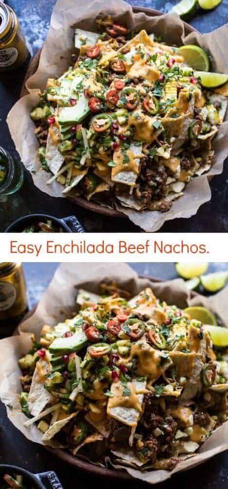 Easy Enchilada Beef Nachos | halfbakedharvest.com @hbharvest