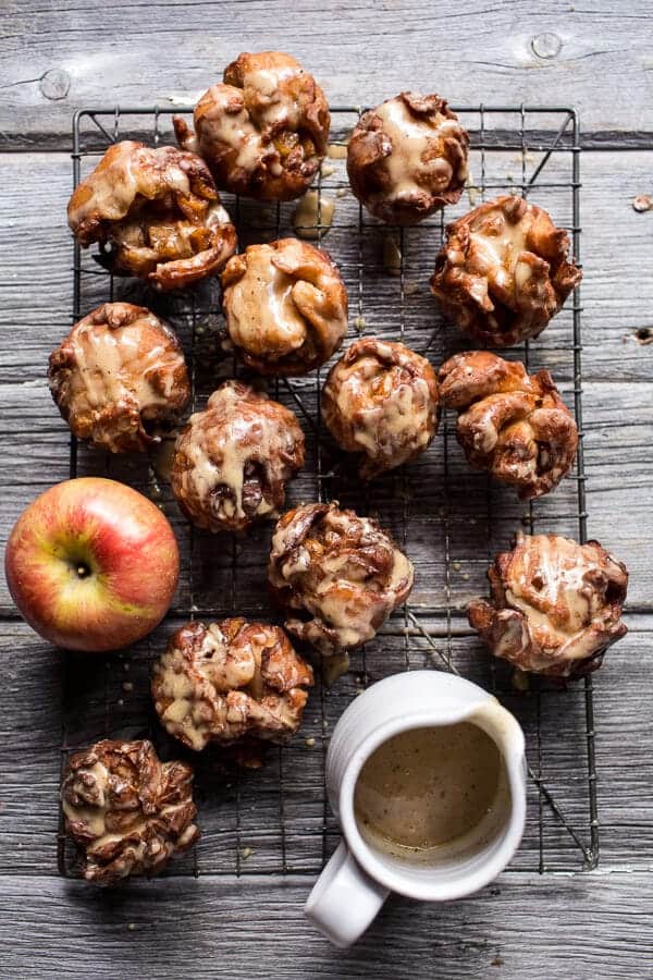 Maple Glazed Apple Fritters | halfbakedharvest.com @hbharvest