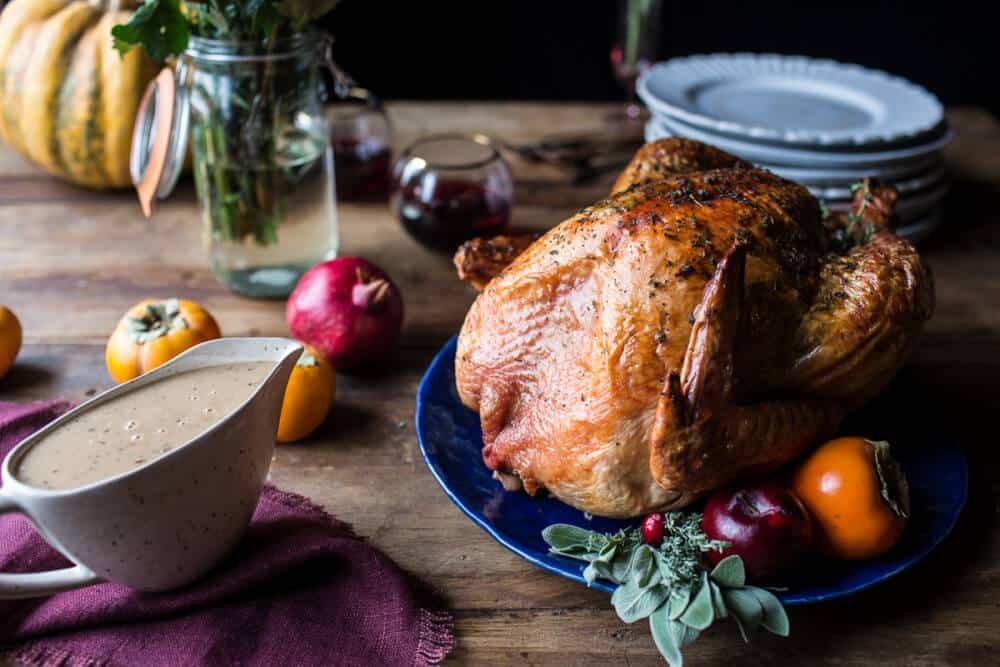 Herb and Butter Roasted Turkey with White Wine Pan Gravy | halfbakedharvest.com @hbharvest