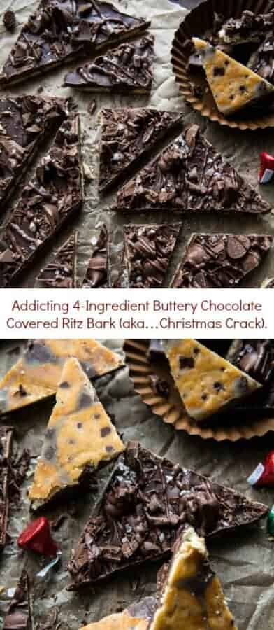 Addicting 4-Ingredient Buttery Chocolate Covered Ritz Bark (aka…Christmas Crack) | halfbakedharvest.com @hbharvest