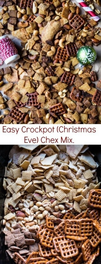 Easy Crockpot (Christmas Eve) Chex Mix | halfbakedharvest.com @hbharvest