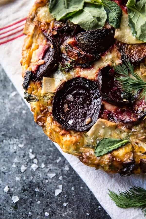 Roasted Beet, Baby Kale and Brie Quiche | halfbakedharvest.com @hbharvest