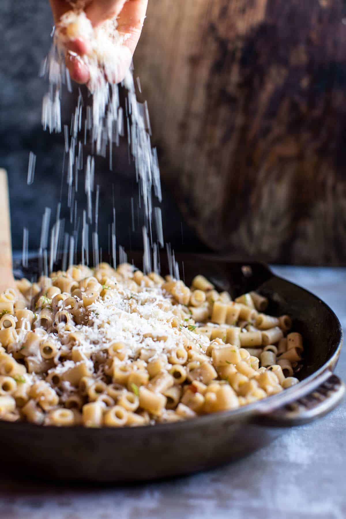 Quick + Simple Pasta “Risotto” with Herbed Roasted Chickpeas | halfbakedharvest.com @hbharvest