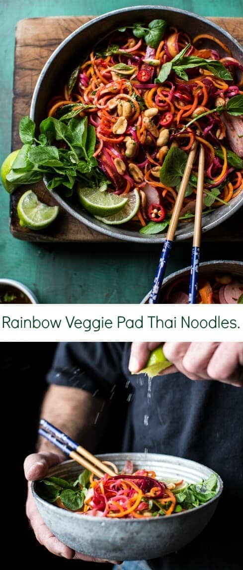 Rainbow Veggie Pad Thai Noodles | halfbakedharvest.com @hbharvest
