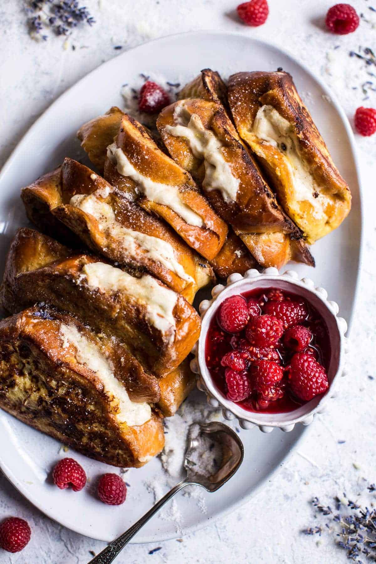 Whipped Cream Cheese Stuffed French Toast with Raspberries | halfbakedharvest.com @hbharvest