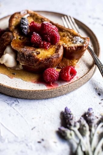 Whipped Cream Cheese Stuffed French Toast with Raspberries | halfbakedharvest.com @hbharvest