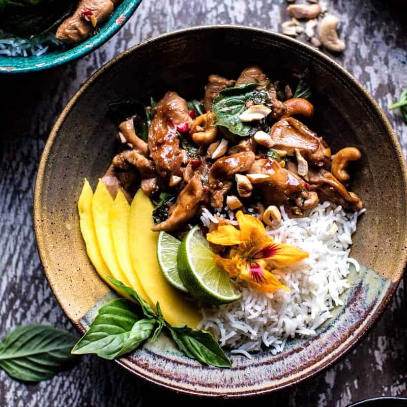 20 Minute Basil Cashew Chicken | halfbakedharvest.com @hbharvest