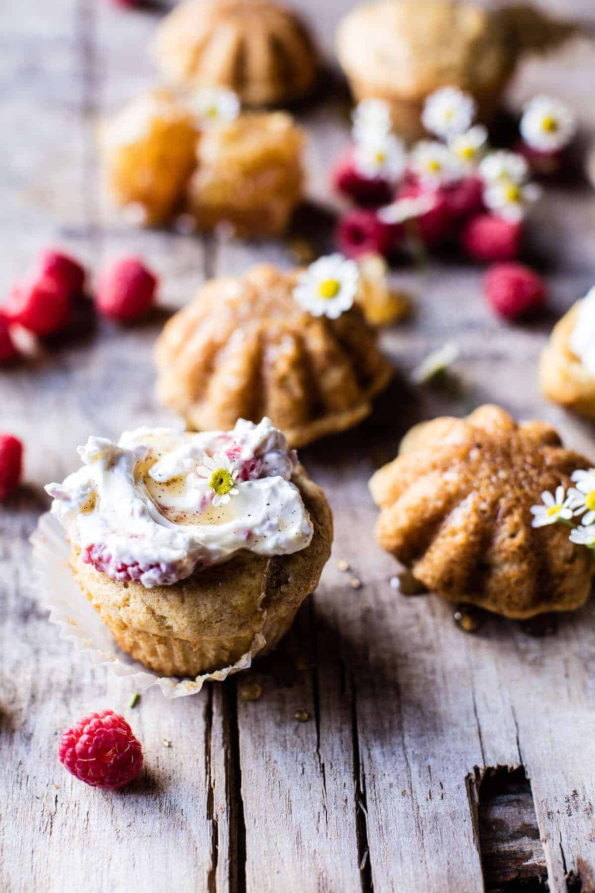 Salted Chamomile Honey Cakes with Raspberry Ripple Cream | halfbakedharvest.com @hbharvest