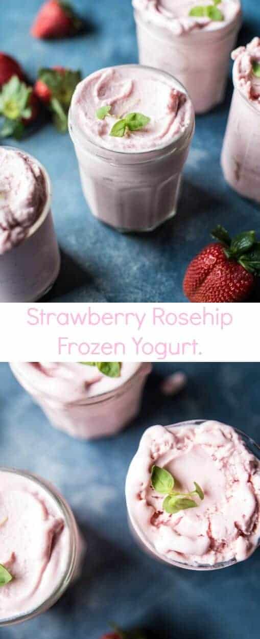 Strawberry Rosehip Frozen Yogurt | halfbakedharvest.com @hbharvest