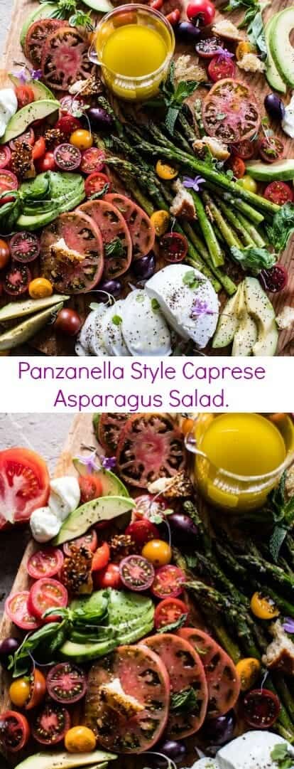 Panzanella Style Caprese Asparagus Salad | halfbakedharvest.com @hbharvest