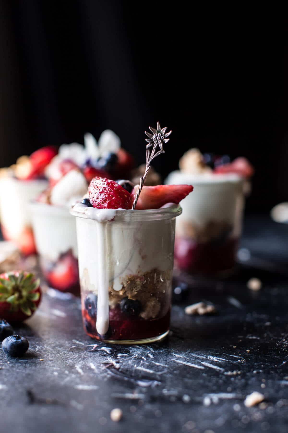 Very Berry Cheesecake Ice Cream Pavlova Jars | halfbakedharvest.com @hbharvest