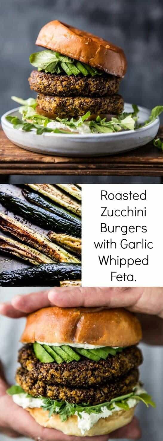 Roasted Zucchini Burgers with Garlic Whipped Feta | halfbakedharvest.com @hbharvest