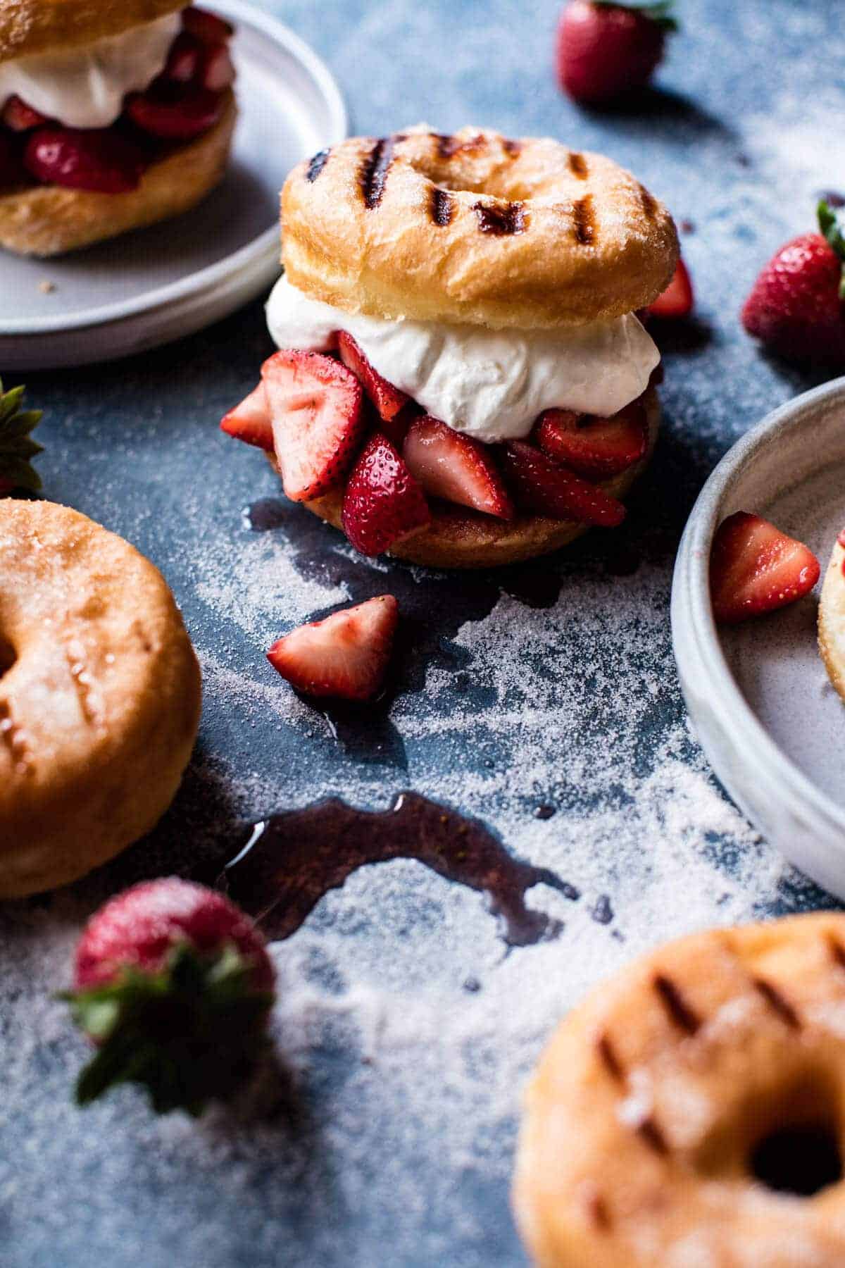 Strawberry Shortcake Grilled Doughnuts | halfbakedharvest.com @hbharvest