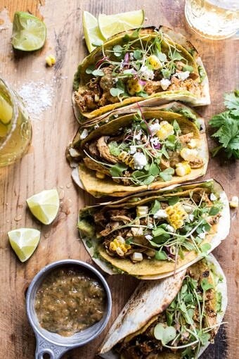 Two Layer Guacamole and Chipotle Chicken Tacos | halfbakedharvest.com @hbharvest