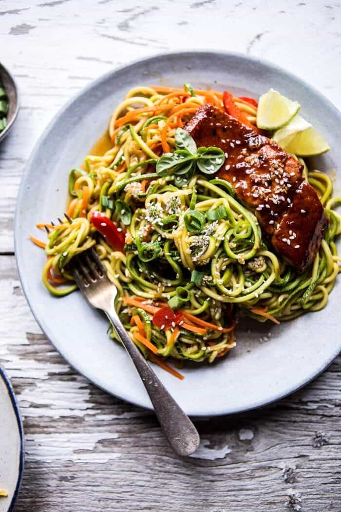 Hoisin Salmon with Zucchini Slaw. Half Baked Harvest