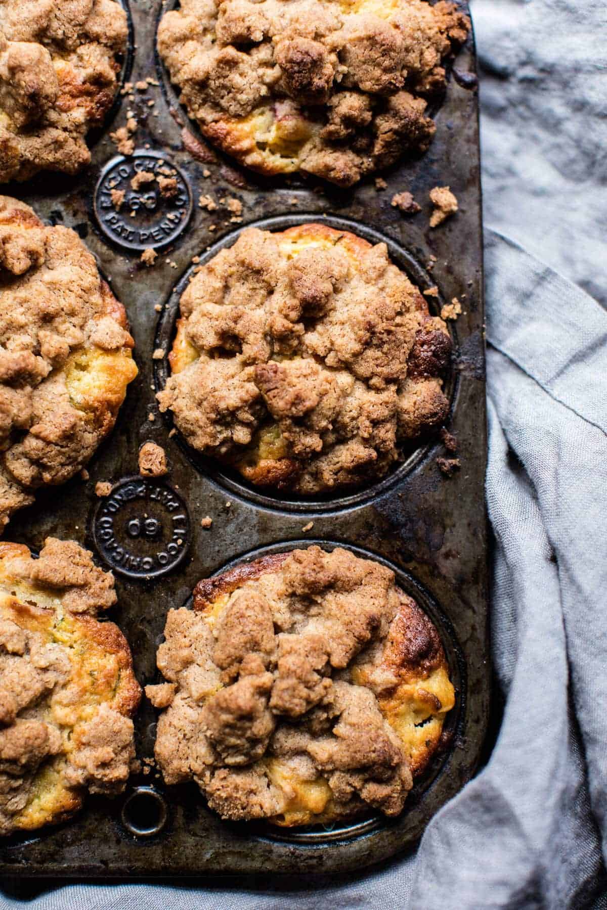 Zucchini Peach Streusel Muffins | halfbakedharvest.com @hbharvest