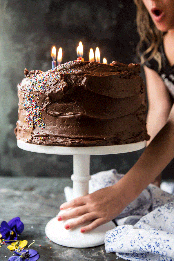 Vanilla Birthday Cake with Whipped Chocolate Buttercream | halfbakedharvest.com @hbharvest