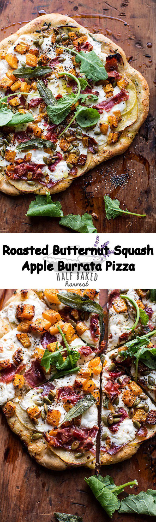 Roasted Butternut Squash Apple Burrata Pizza | halfbakedharvest.com @hbharvest