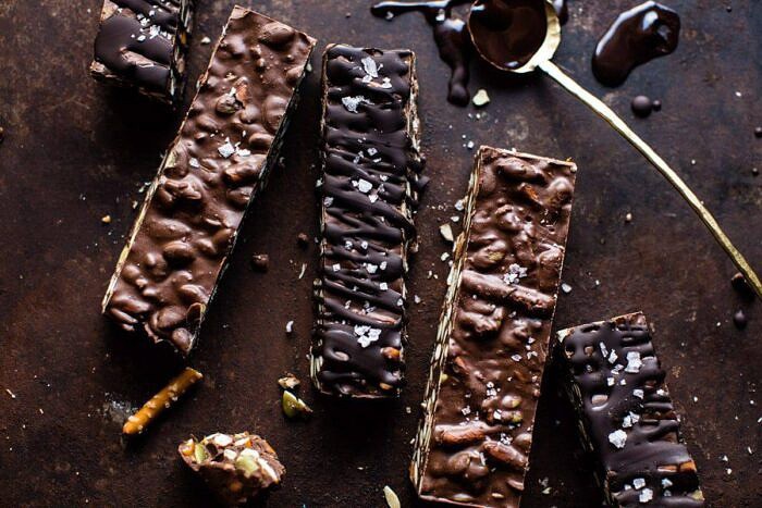 horizontal photo of Addicting 5 Ingredient Crockpot Chocolate Bars