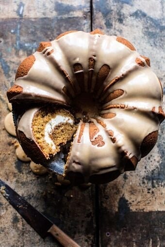 Cream Cheese Swirled Brown Sugar Pumpkin Coffee Cake | halfbakedharvest.com @hbharvest