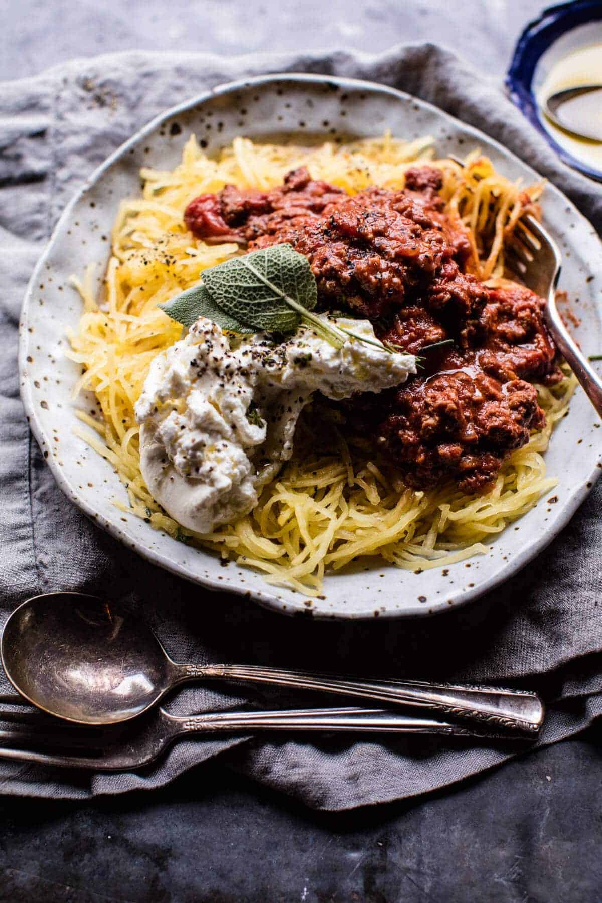 Crockpot Spaghetti Squash Lasagna Bolognese | halfbakedharvest.com @hbharvest