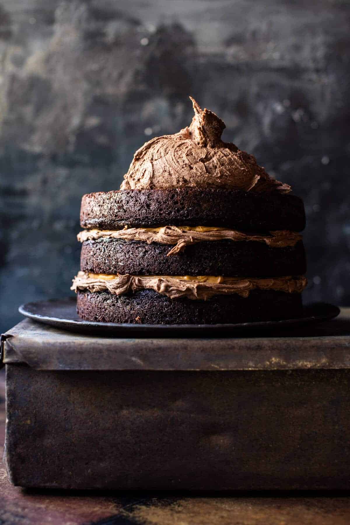 Forbidden Forest Chocolate Butterbeer Cake | halfbakedharvest.com @hbharvest