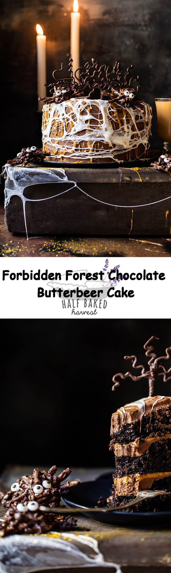 Forbidden Forest Chocolate Butterbeer Cake | halfbakedharvest.com @hbharvest