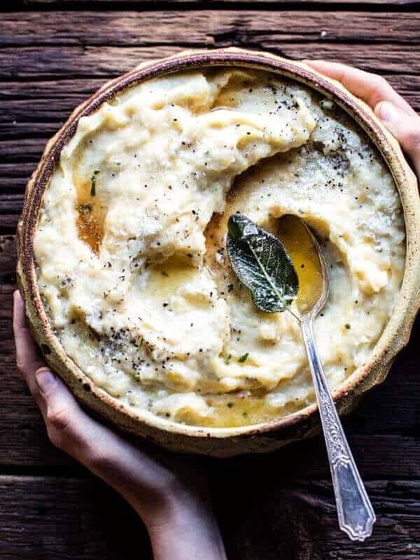 Crockpot Three Cheese Mashed Potatoes | halfbakedharvest.com @hbharvest