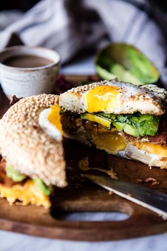 Egg in a Hole Avocado, Bacon, Egg and Cheese Bagel. - Half Baked Harvest