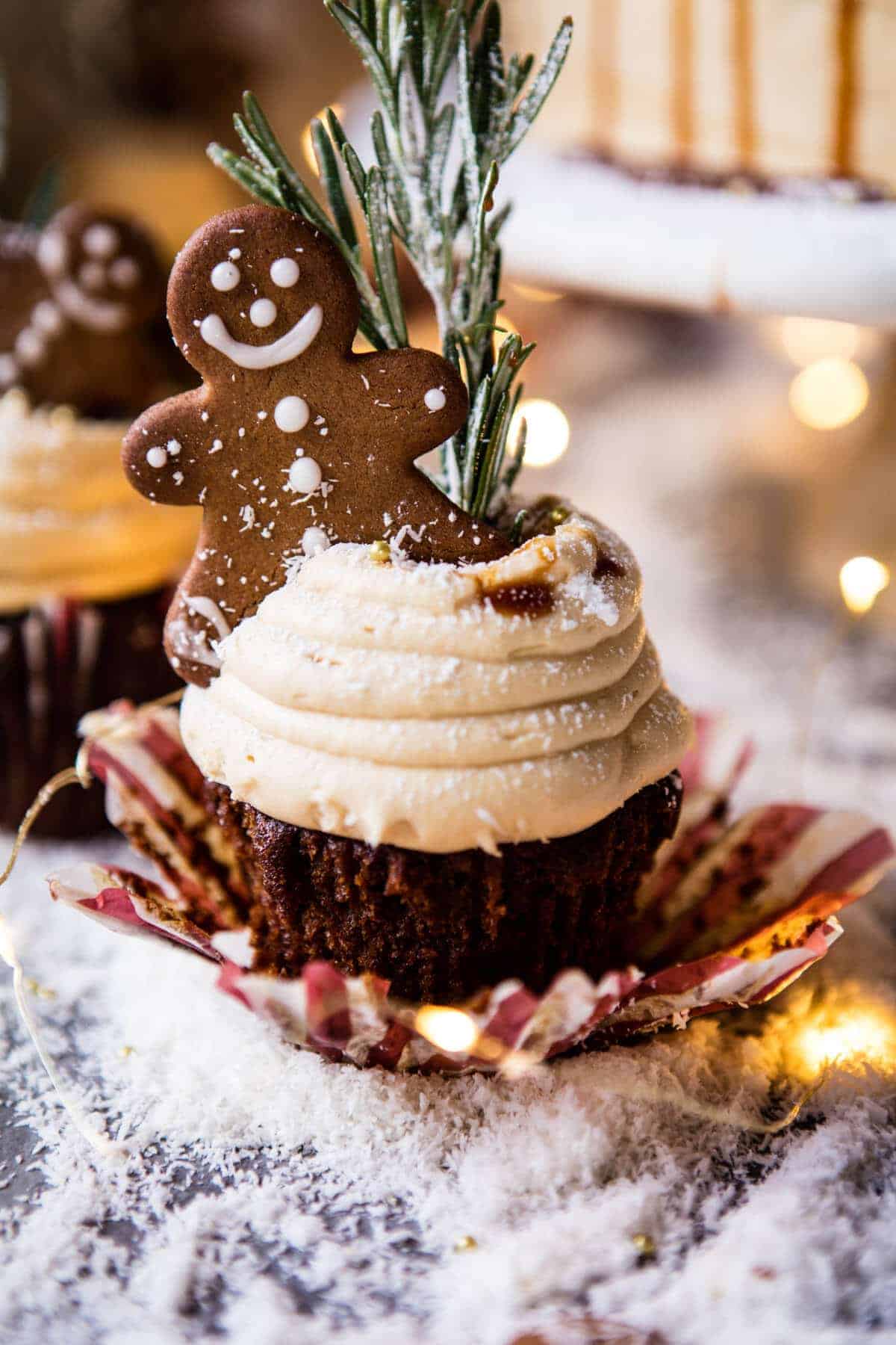 Gingerbread Cake with Caramel Cream Cheese Buttercream