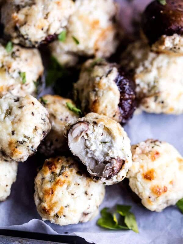 Herbed Goat Cheese Stuffed Mushrooms | halfbakedharvest.com @hbharvest.com