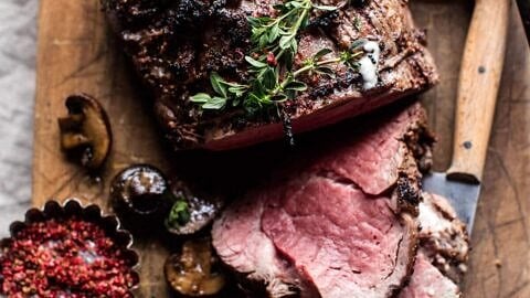 Roasted Beef Tenderloin with Mushrooms and White Wine Cream Sauce | halfbakedharvest.com @hbharvest