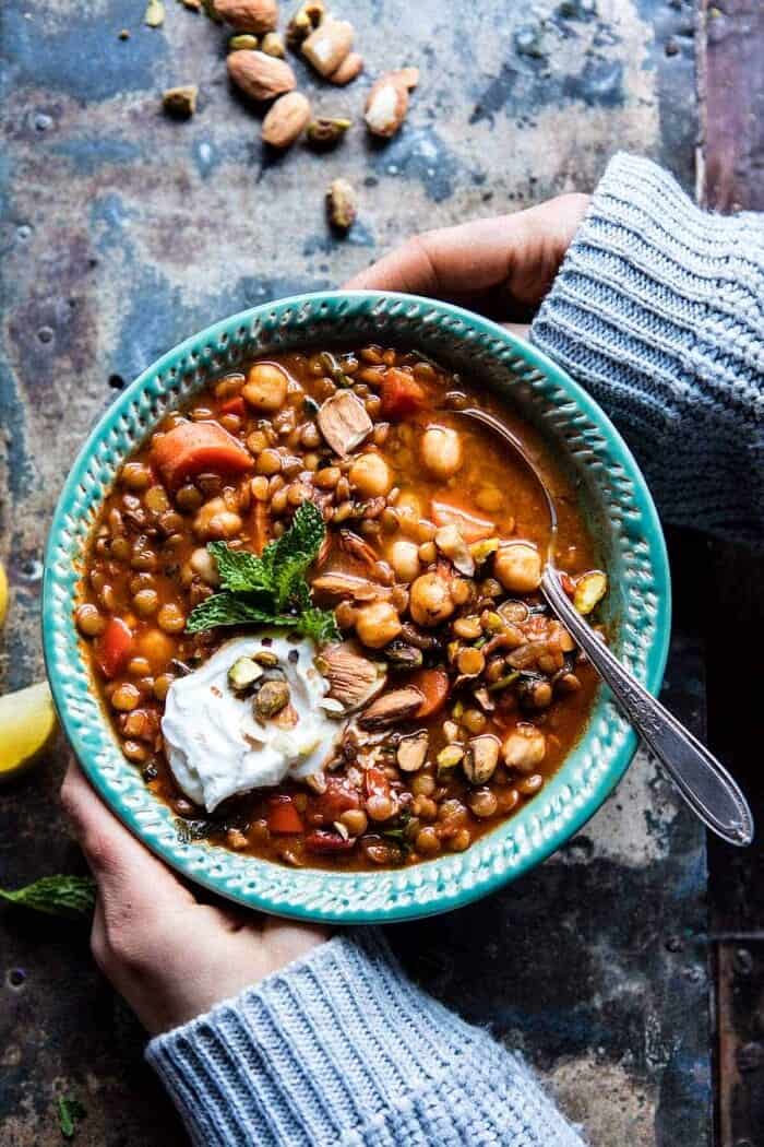 Crockpot Moroccan Lentil and Chickpea Soup | halfbakedharvest.com @hbharvest