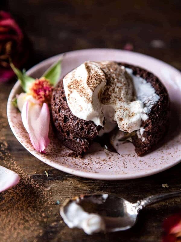 Single Girls Wholesome Molten Chocolate Lava Cake | halfbakedharvest.com @hbharvest