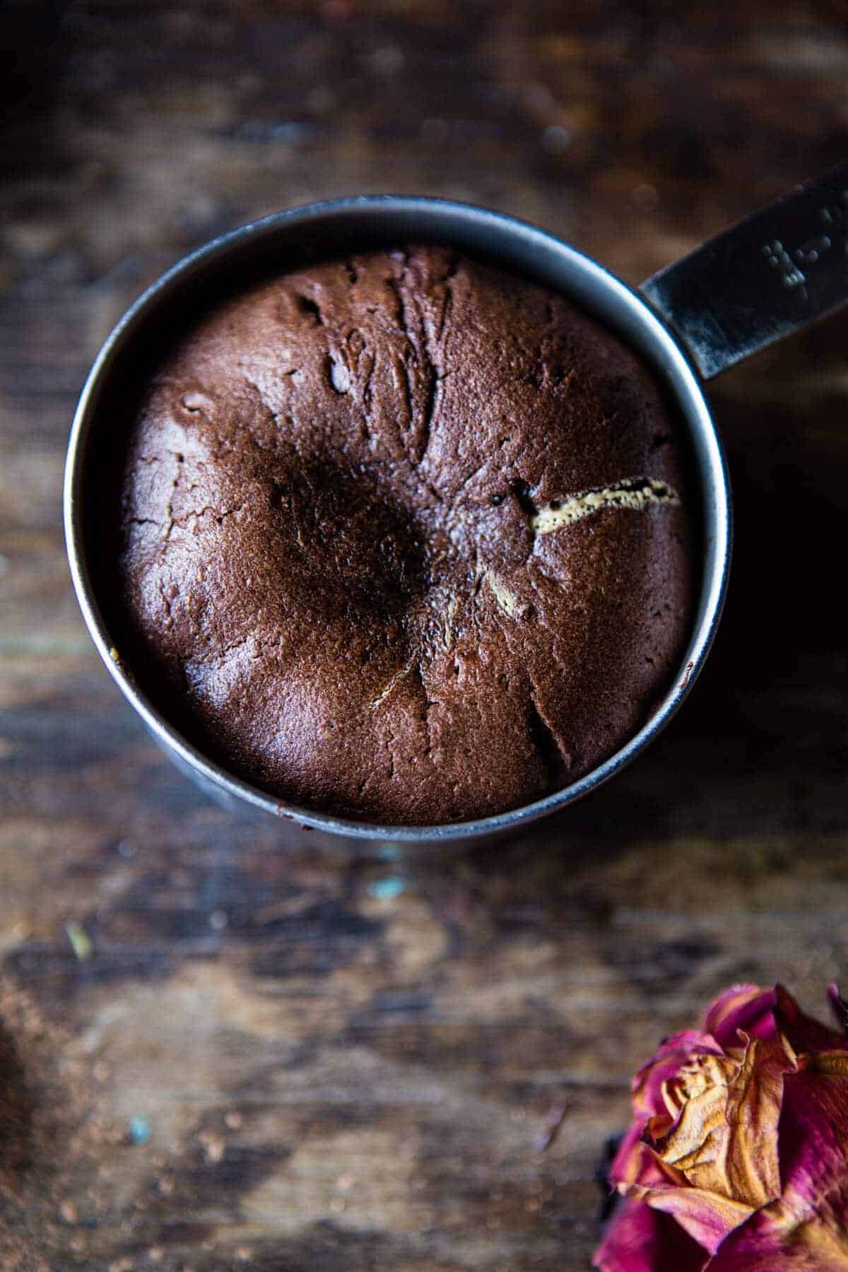 Single Girls Wholesome Molten Chocolate Lava Cake | halfbakedharvest.com @hbharvest